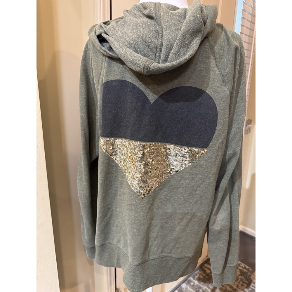 Victoria's Secret‎ Hoodie Embellished Pink Sequins Preppy Bling XL